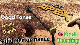 I REALLY LOVE THIS MACHINE! The Garrett Ace Apex and Viper Coil on Salt Water Beach Metal Detecting.