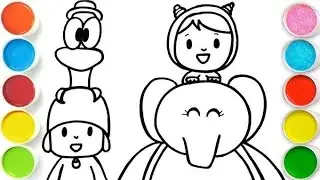 Pocoyo And Pato Cartoon Drawing, Painting   Coloring For Kids and Toddlers  Child Art