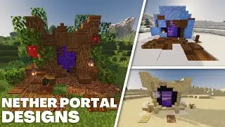 Minecraft: How To Build 4 Nether Portal Designs - Tutorial (Simple)