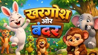 🐒Rabbit and monkey story| खरगोश और बंदर की कहानी| 3d cartoon animal story|  