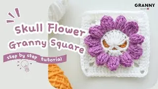 Skull Flower Granny Square