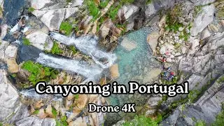 Canyoning in Portugal from Drone - 4K Footage