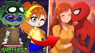 TMNT React to Spider-Man as April's Husband // Gacha react (🇪🇸/🇧🇷/🇺🇸)