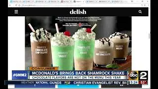 McDonald's brings back Shamrock Shake