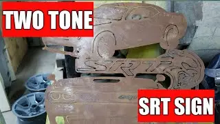 Powder Coating -2 Tone Rusty Sign - SRT Mopar Sign