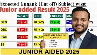 JUNIOR AIDED BHARTI LATEST NEWS/junior aided cut off 2021/इतने नम्बर वाले नौकरी पदों की संख्या कम 📄