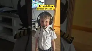 Giving my little cousin a Pilot uniform 🥹 #pilot #pilotlife #kids #cute #aviation #flying #dream
