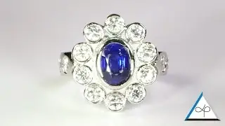 Blue Sapphire And Diamond Platinum Ring | Prakash Gems
