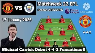Carrick Debut 4-4-2 Formations !! Manchester United vs Man City ~ Potential Line Up Man Utd 2025/26