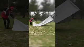 Setting tarp tent under the heavy rain 🌧️ ⛺️ #camping #survival #bushcraft #outdoors
