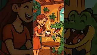 Crocodile Coffee Chaos | Funny Barista Animation Short #Shorts