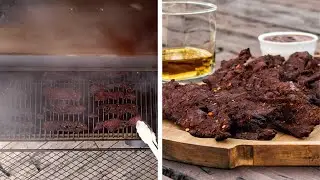 Bourbon Beef Jerky in the Offset Smoker | GRILLED Recipes