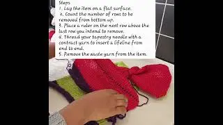 How To Remove Excess (extra or unwanted) Rows from Knitted Item