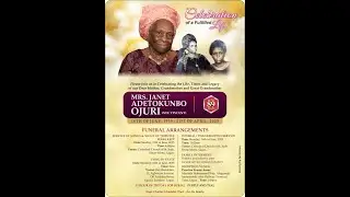 CELEBRATION OF LIFE  OF MRS JANET ADETOKUNBO OJURI (Nee Vincent) Aged 89 Years
