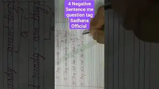 4 Negative Sentence me question tag #SadhanaOfficial #TagQuestion #tag #TagwithSadhana