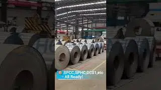 Indoor stock display of cold-rolled and hot-rolled carbon steel coils  #factorydirectsales #instock