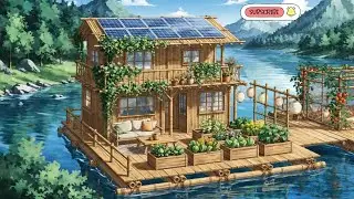 A Peaceful Rainy Day on a Floating River House | Cozy Family Life