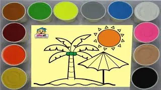 Sand Painting Papaya ( papita ) Tree 🌴, sand  show for kids And toddlers