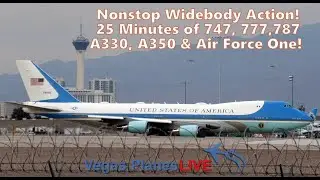 ALERT: Vegas Widebody Ops Capped by AF1! Savor 747- 777- 787- A330 & A350 Action! #f1 #aviation #jet