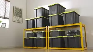 REIBII 59.9H 4 Tiers Industrial Shelves Adjustable Shelving for Garage Warehouse Basement 2200 lbs