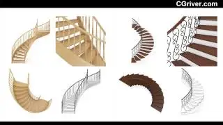 CGAxis 3D Model Vol. 42 - Photo-Realistic 3D Stairs and Rendering Scene - CGriver.com