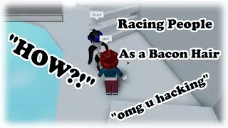 RACING PEOPLE AS A BACON HAIR! *funny* | Roblox Tower of Hell