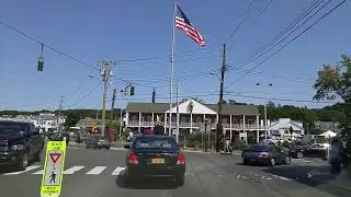 Driving by Port Jefferson in Suffolk,New York