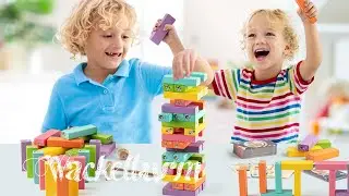 SEMKOTREE Wackelturm Holz Gef&auml;rbt Stapelspiel Stapelturm Holz Brettspiel P&auml;dagogisches Kinderspiel