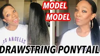 MODEL MODEL DRAWSTRING PONYTAIL ON NATURAL HAIR!