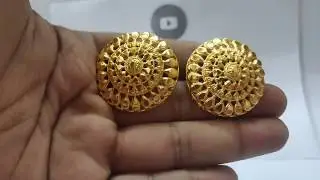 SKN Jewellery Gold Plated Big Stud Earrings for Women & Girls
