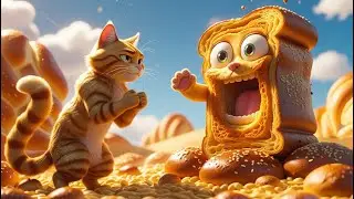 Milo the Cat Explores Magical Breadland! cat bread ai
