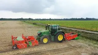 Uien rooien 3 meter | Laden l John Deere 6155R l Nieuwe Holaras l 4K