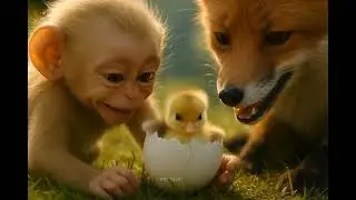 FOX 🦊 BABY MONKEY 🐒 FRNDSHIP BEUTIFUL STORY &hearts;️