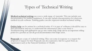 Certified Technical Writer - Types of Technical Writing