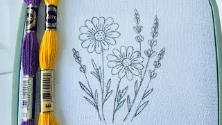 VERY VERY EASY LITTLE FLOWER HAND EMBROIDERY DESIGN FOR BEGINNERS 