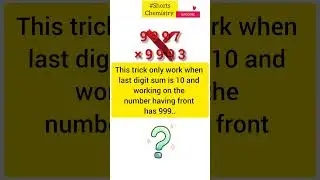 This trick only work when last digit sum is 10 and working on the number having front has 999#shorts