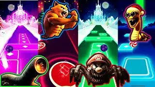 Monster Worm vs Cat and temduya vs Mario EXE vs Minion EXE Tiles EDM Rush