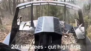 Brush Wolf Alpha XP drop blade mowing trees