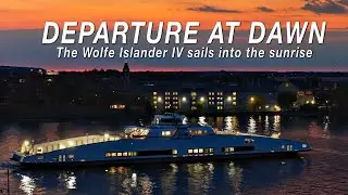 Dawn Departure  -  as the Wolfe Islander IV sails quietly towards Wolfe Island and the sunrise 4K