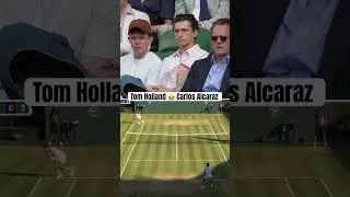 Stars align on Centre Court 💫 #shorts #tennis #tomholland #alcaraz #Spiderman