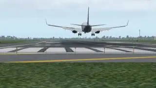 Windy approach with slight wind-shear into TTPP in X-PLANE 11 PB16