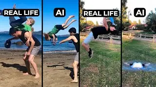Real Life Vs AI Parkour And Flips (Compilation 4)