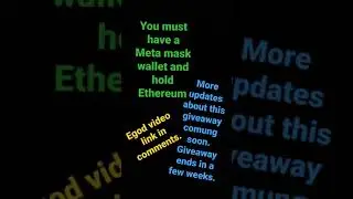 Egod Token Giveaway Starting Soon. Egod Video Link Below in Comments #Egod