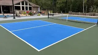 Resurfacing the pickleball court