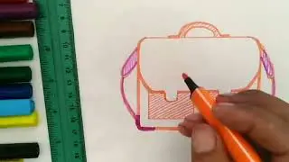 How to Draw a Cute School Bag Step by Step  Easy School Bag Drawing for Kids
