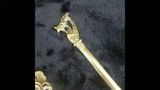 ✨ Vintage Brass Desk Set &ndash; Equestrian Letter Holder, Rococo Tray & Letter Opener! 🏇