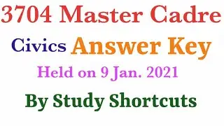 3704 Master Cadre SS- Civics Answer Key Original Paper 9 jan. 2021