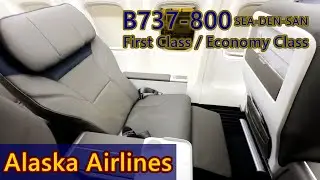 Новые кресла первого класса!! Alaska Airlines B737-800 SEA-DEN-SAN