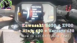 2023 How to set Date and Time Kawasaki Z650,Z900,Versys 650 and Ninja 650