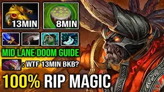 NO MAGIC ALLOWED Solo Mid Doom Early 13Min BKB Crazy Run Down Everything & Nonstop Godlike DotA 2
